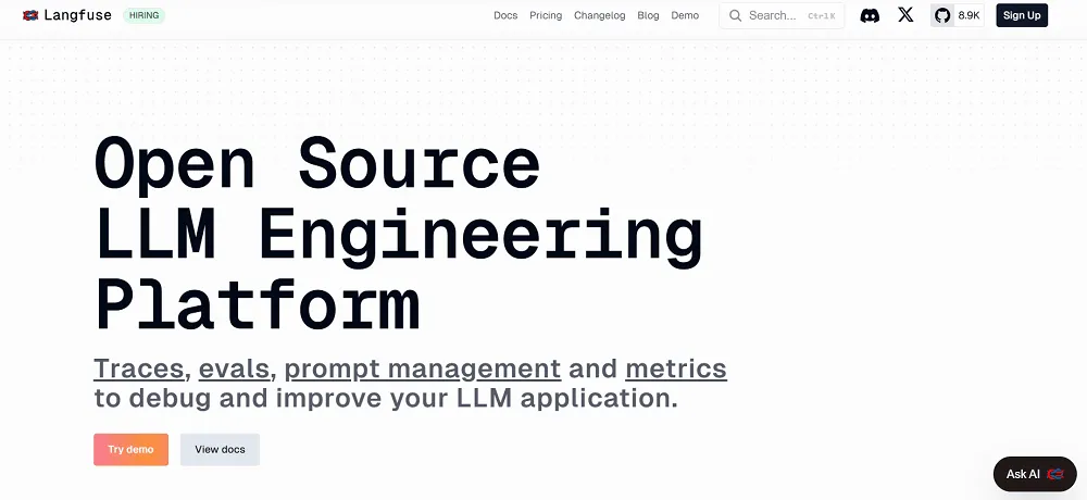 Langfuse Homepage