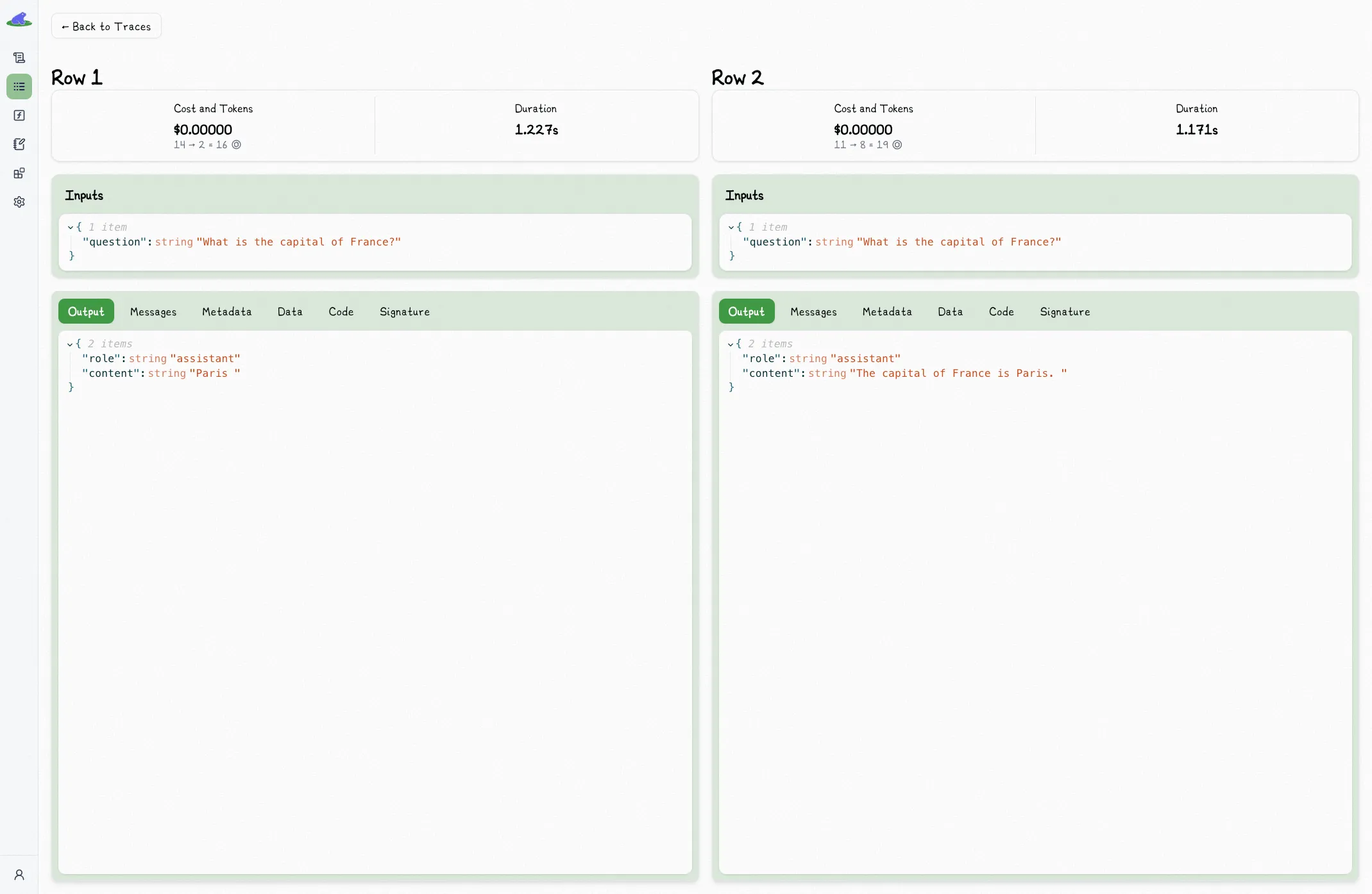 Span Comparison